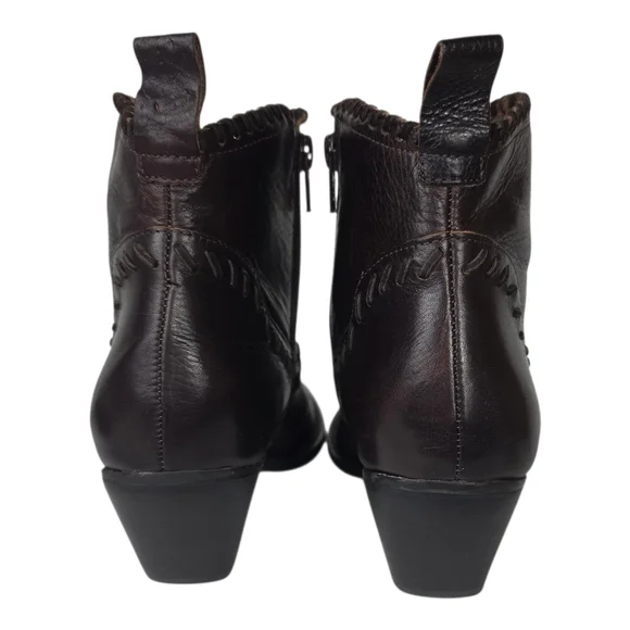 GIANNI BINI Leather Dandy Brown Western Style Booties size 7 - Picture 4 of 13